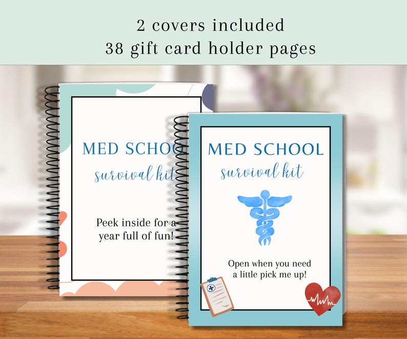 Med School Gift Card Book, Med School Survival Kit, Acceptance Gift, Med Student Gift, Gift Card Holder, Medical School Care Package image 2