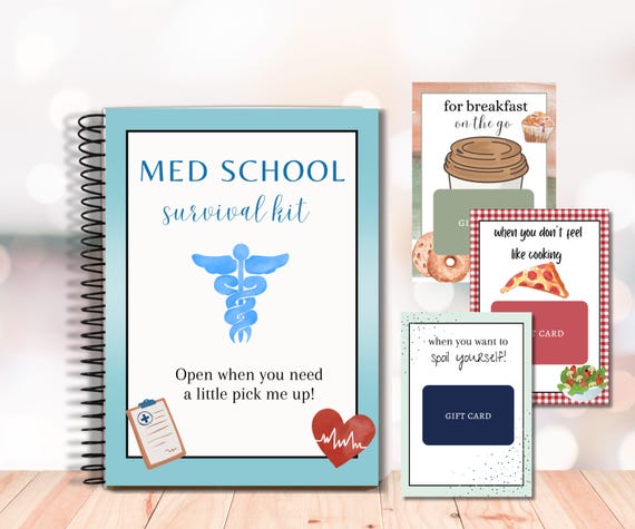 Med School Gift Card Book, Med School Survival Kit, Acceptance Gift, Med Student Gift, Gift Card Holder, Medical School Care Package