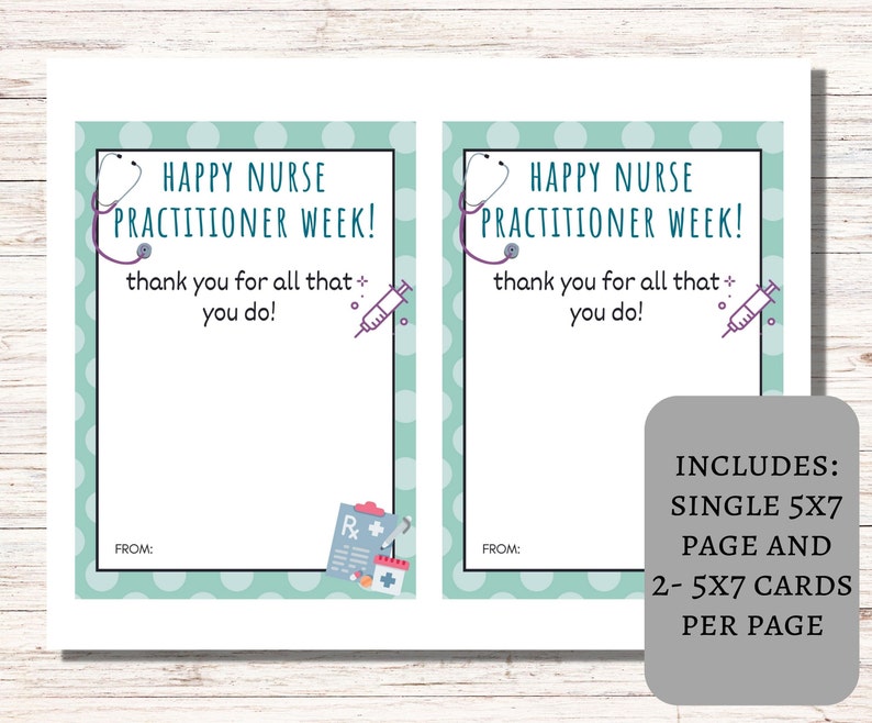 Happy Nurse Practitioner Week Printable Gift Card Holder NP Week Gift