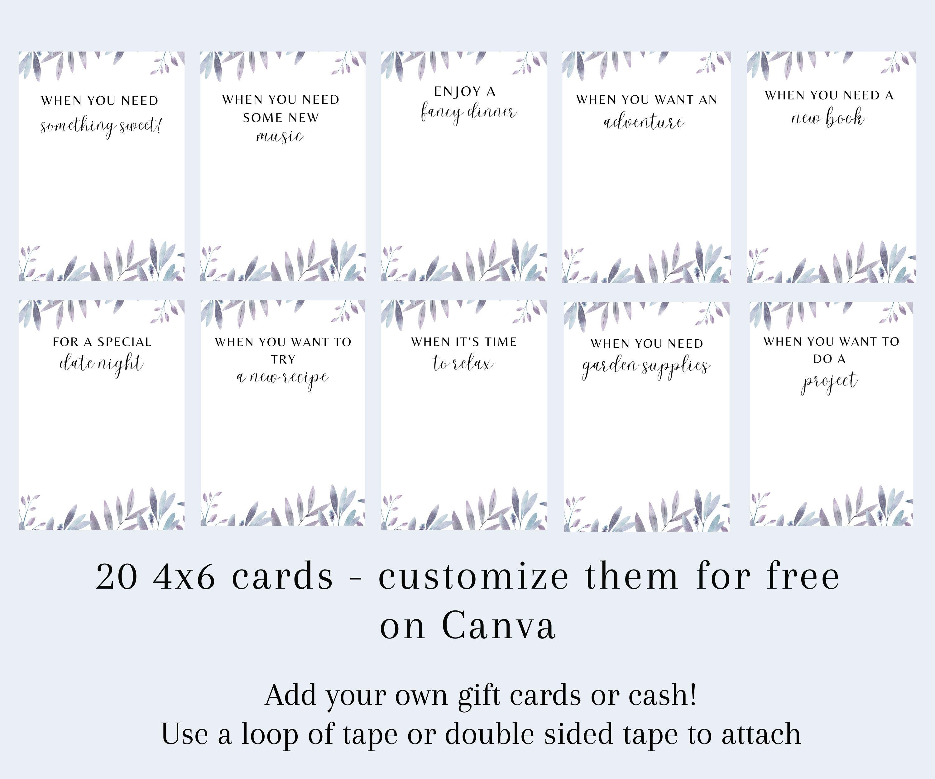 Wedding Gift Card Holder, Printable Wedding Gift Card Box, Bridal Shower Gift Card Book, Wedding Open When, Newlywed Gift Card Book