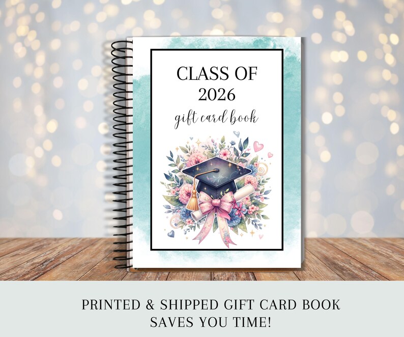 Libro de tarjetas de regalo de graduación, regalo de graduación universitaria para hija, graduación de secundaria, promoción de 2026, álbum de tarjetas de regalo imagen 10