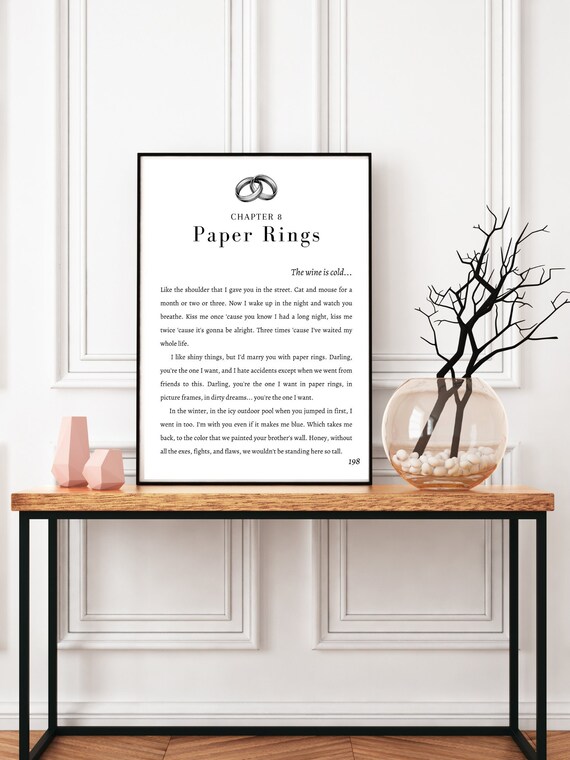 Taylor Swift paper Rings Lyric Chapter Art Etsy