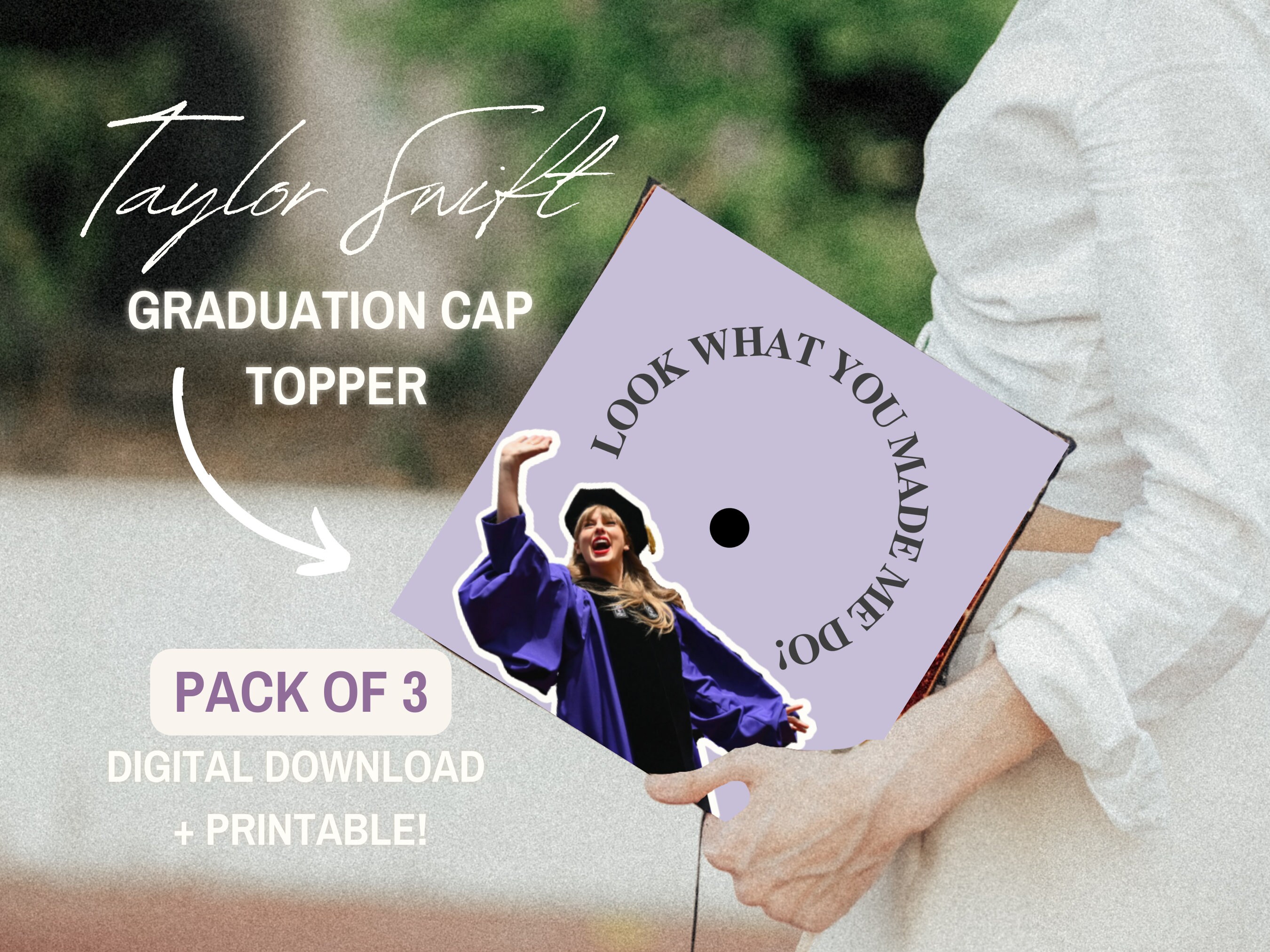 Taylor Swift Graduation Cap Topper Reputation Taylor's Version Grad Cap Topper Printable Grad