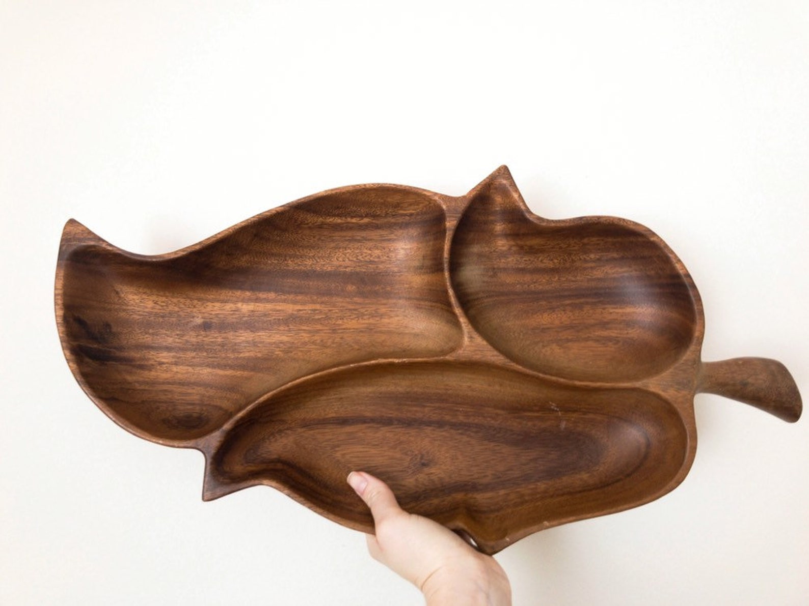Large Vintage Wooden Leaf Tray Perfect for Jewelry Etsy