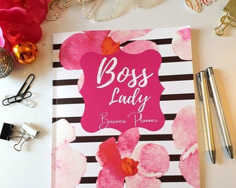 Lady Boss Business Planner: large 8.5 x 11 in, business planner for women, weekly diary, to do list, goals, calendar, small business owners