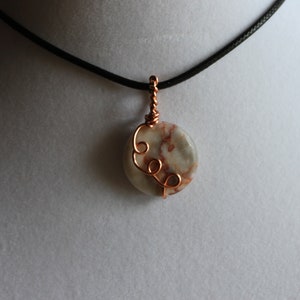 Handmade Copper Wire-wrapped Semi-precious Agate Pendent