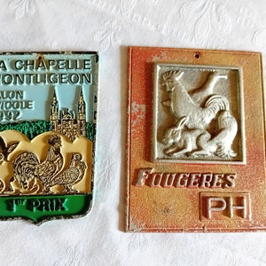 French vintage Farm animal plaques Smallholders awards