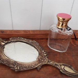 Antique bronze hand mirror French shabby chic
