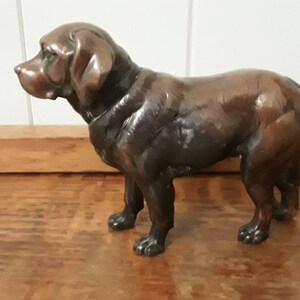 Dog sculpture Clumber Spaniel breed metal figurine  statue