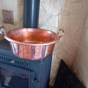 Jam pan Copper preserve saucepan French vintage cookware heavy duty kitchenalia