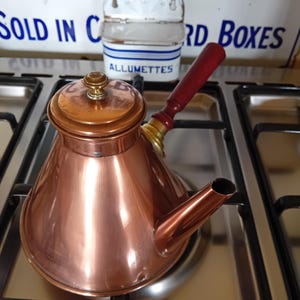 Cafetière en cuivre avec plaque de cuisson, cafetière vintage française
