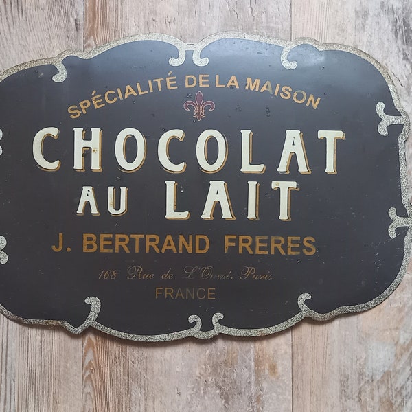 Vintage French metal sign wall decor