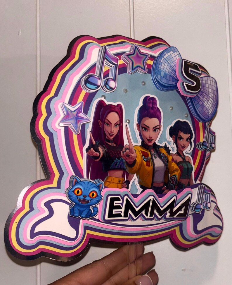 KPOP Demon Hunters Cake Topper | Personalized Birthday Party Decor - Etsy