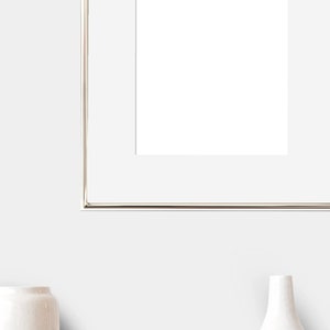 Polished Silver Metal Picture Frame: Thin Minimalist Scandinavian Poster Frame