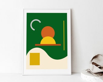 Froggie | Digital Downloadable Printable Poster Mid Century Modern Scandinavian Abstract Poster Nursery Decor Funny Animal Children Gift