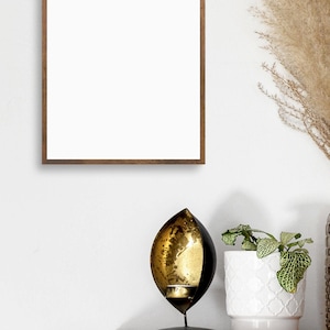 Dark oak picture frame thin minimalist Scandinavian Modern mid-century coastal nursery solid wood oak picture frame poster frame 11 x 14