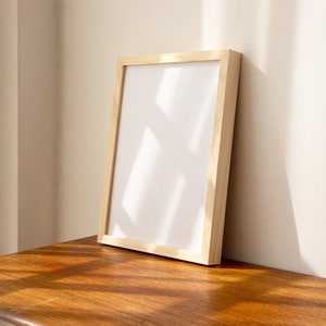 Natural Wood Picture Frame: Thin Minimalist Style, Custom Sizes