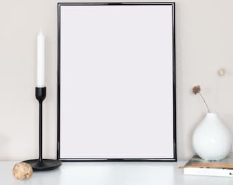 Black Metal Picture Frame: Thin Minimalist Modern Style (11x14, 16x20, 18x24)