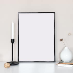 Black Metal Picture Frame: Thin Minimalist Modern Style (11x14, 16x20, 18x24)