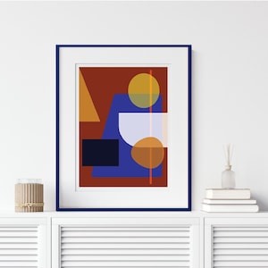 Póster imprimible descargable con diseño náutico de barco, impresión digital abstracta escandinava moderna de mediados de siglo, póster de arte de pared para guardería, decoración costera
