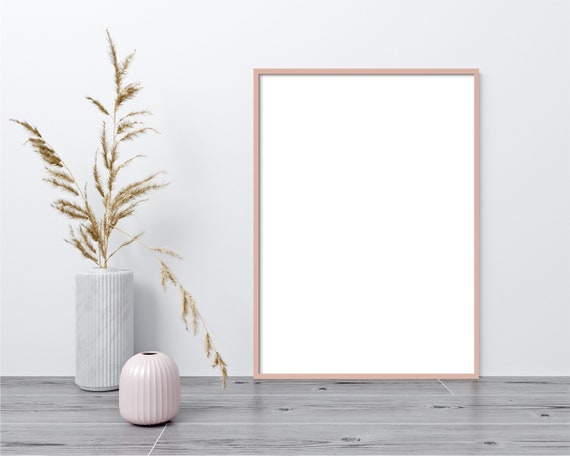 Pastel Pink Wood Frame A2 A3 A4 30x40 50x70 70x100 Pale Rose Natural Large  Thin Modern Scandinavian Minimalist Nursery Boho Mid Century 