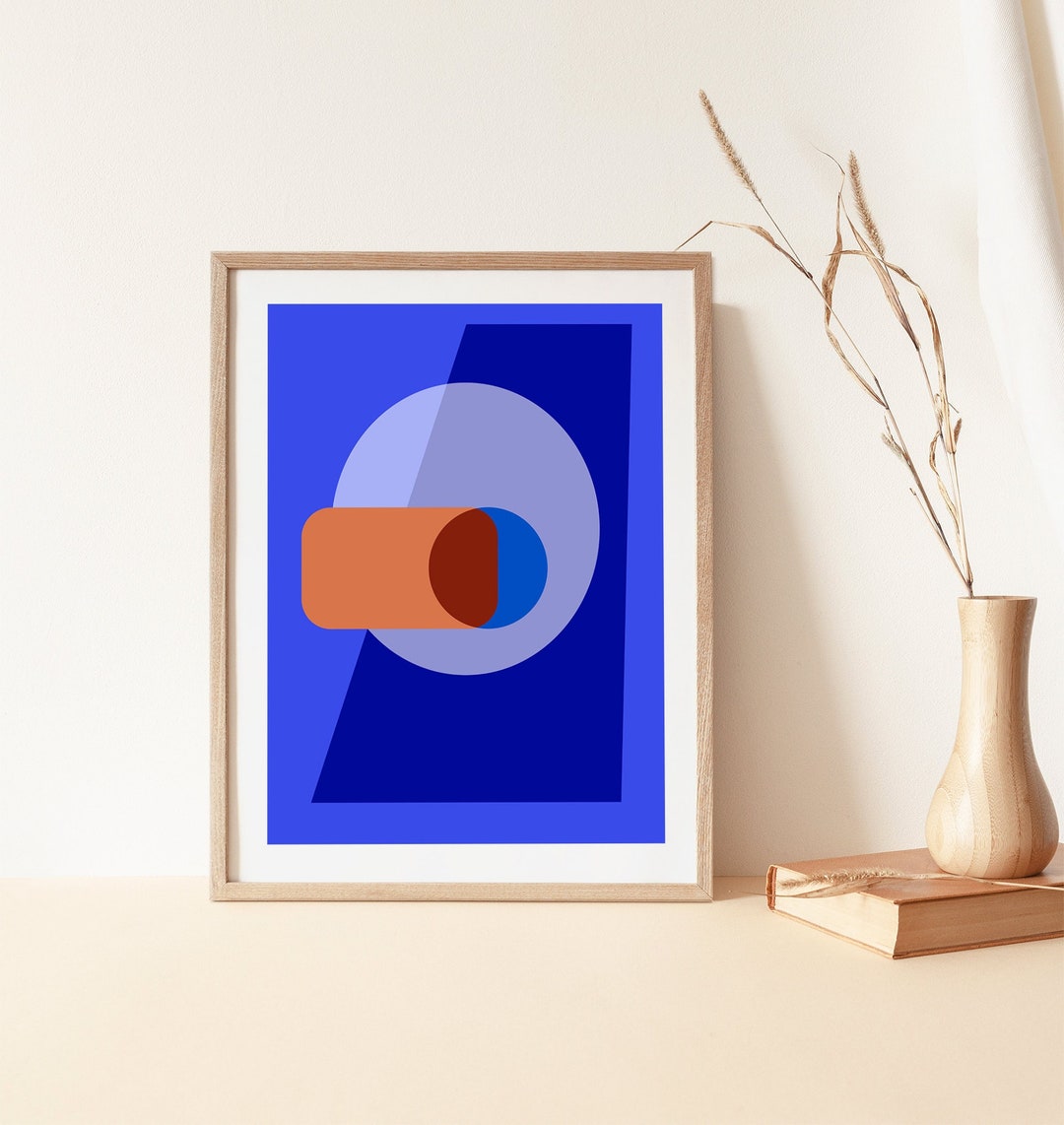 Abstract Geometric Bauhaus Style Art Print: Mid Century Modern Wall ...