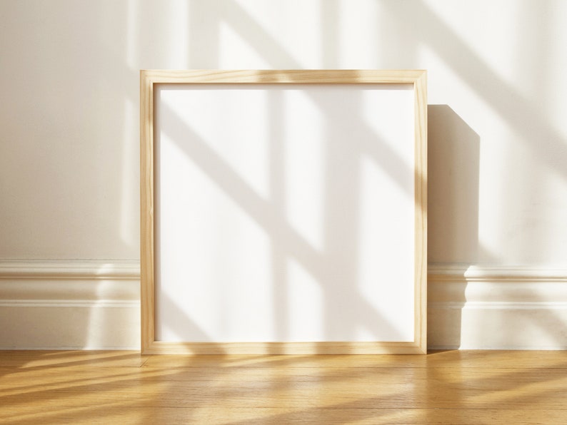 Deep natural wood picture frame thin minimalist Scandinavian modern mid-century classic traditional neutral rustic custom 11x14 9x12 16x20 image 3
