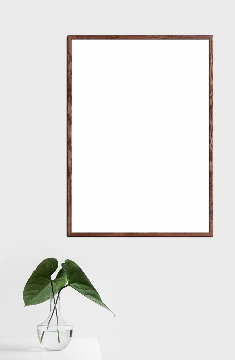 Dark Thin Natural Solid Wood Frame Modern Classic Minimalist | Etsy