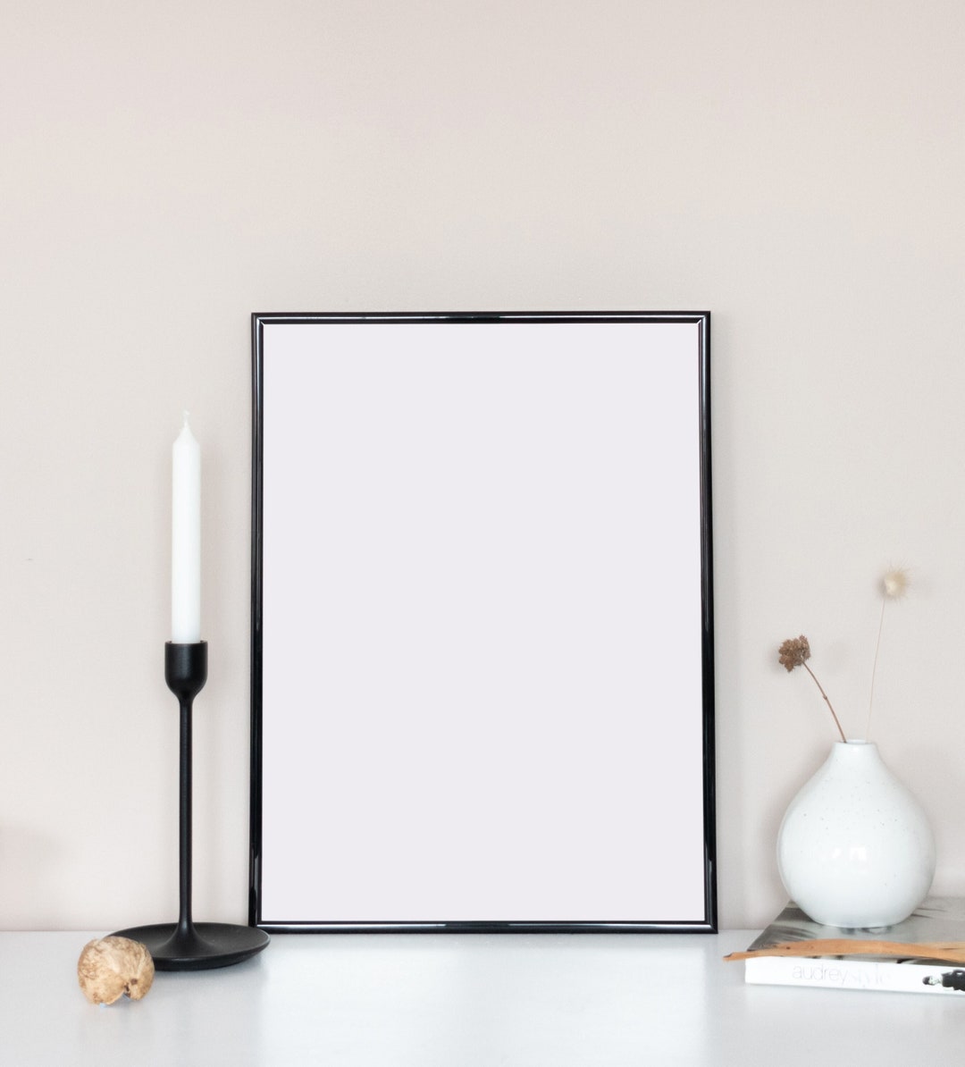 Polished Black Metal Picture Frame Thin Minimalist Scandinavian Modern