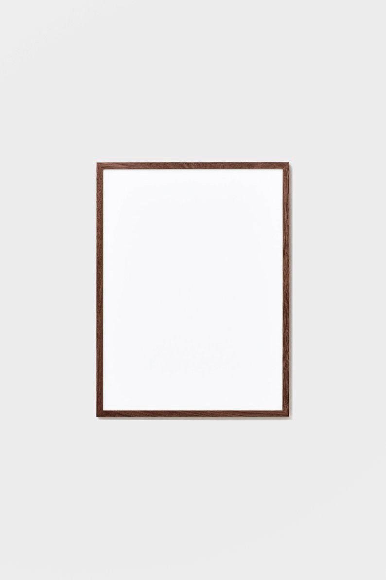 Dark Thin Natural Solid Wood Frame Modern Classic Minimalist Etsy