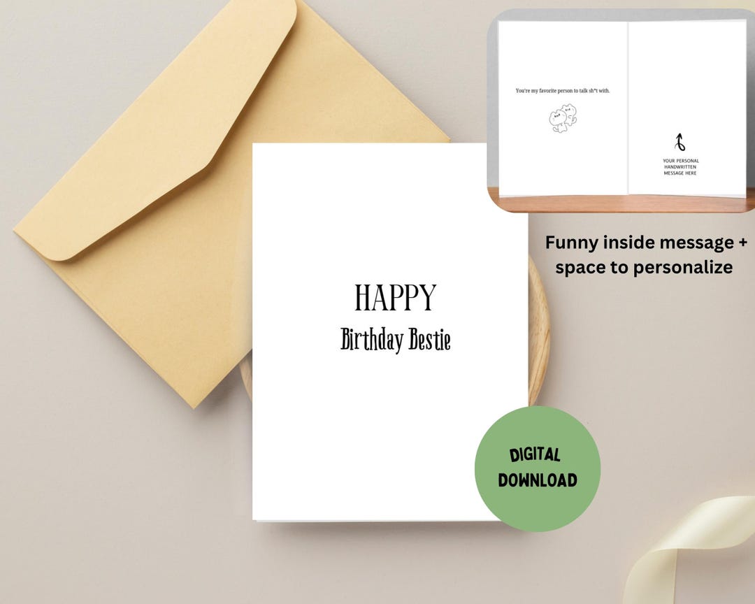 Funny Birthday Card Printable, Best Friend Birthday Card, Sassy Bestie ...