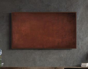 Arte de TV con textura de cobre: Descarga digital abstracta contemporánea de óxido oscuro
