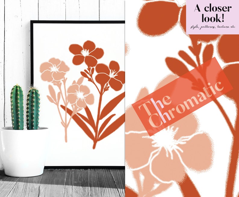 stencil flowers print cozy wall decor boho prints etsy