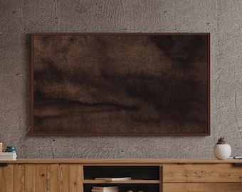 Arte de TV con textura marrón: Papel abstracto de acuarela granulada color chocolate, descarga de fondo de pantalla digital