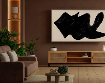 Arte abstracto de manchas en blanco y negro para televisores Samsung Frame (descarga digital)
