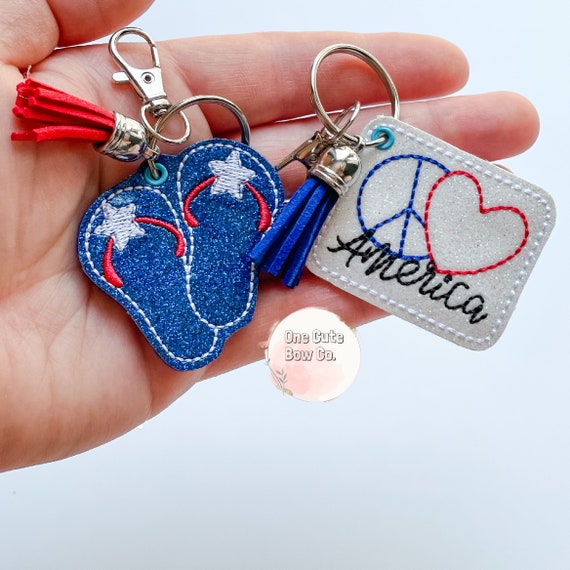 Keychains for Women Keychain 4th of July USA Keychain Flip Etsy