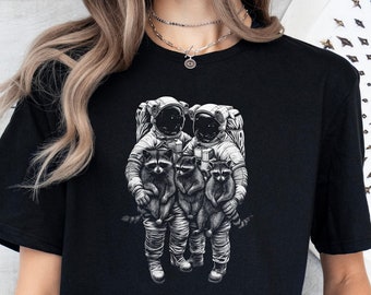 Astronaut Graphic Tee,Astronauts and Space Racoon Shirt, Space TShirt, Astronaut T Shirt,Gift for Men,Gift for Women,NASA T Shirt