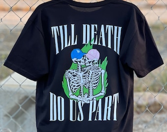Dodgers T-Shirt, Couples Shirt,  Los Angeles Dodgers Skeleton Shirt, Til Death Do US Part Shirt