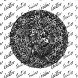 Aztec Warrior PNG, Mayan Calendar PNG, Mayan Art PNG, Digital Download