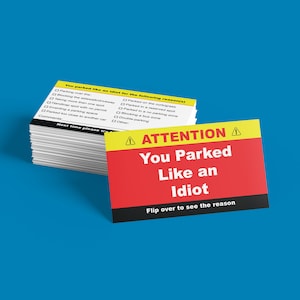 You Parked Like an Idiot, Bad Parking Cards, Learn to Park Cards image 1