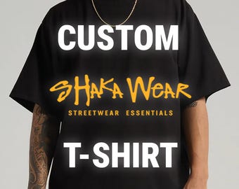 Custom Shaka Wear 7.5 Max Heavy Weight T-Shirt – Personalized Heavyweight Cotton Shirt – Add Your Photo, Text, or Logo, Gift for Men & Women