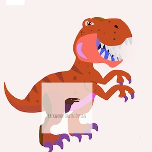 Red DINOSAUR SVG- Cricut svg- Sublimation- Clip Art- Digital File