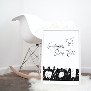 Goodnight Print, Neutral Nursery Art, PRINTABLE Wall Art, Nursery Decor, Baby Room Decor, Nursery Quote, DIGITAL DOWNLOAD
