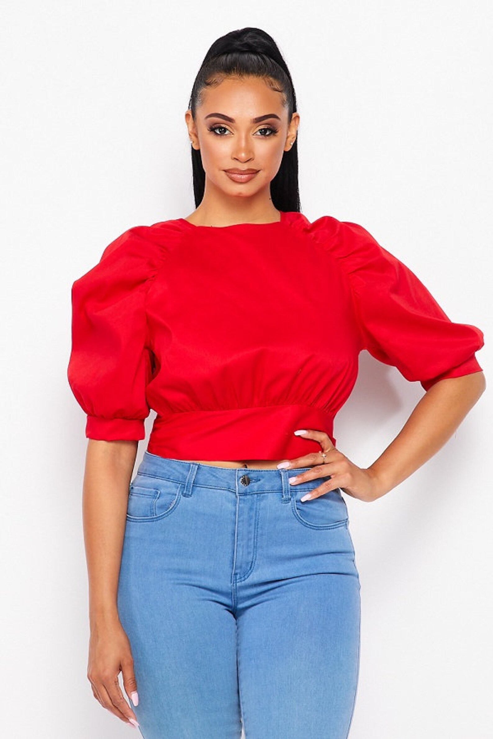red button down crop top red button down crop top