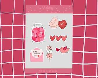 Valentinstag Herzen Aufkleber Bogen, süße Liebe Aufkleber