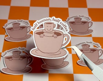 Adesivo para amantes de café, decalque de vinil kawaii aconchegante para laptop, agenda, garrafa de água, materiais para scrapbooking