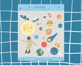 Galaxy Aufkleber, niedliche Planeten Aufkleber, Bullet Journal Aufkleber