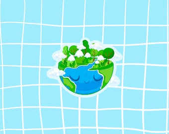 Mother Earth Glossy Vinyl Sticker, Laptop, Planner