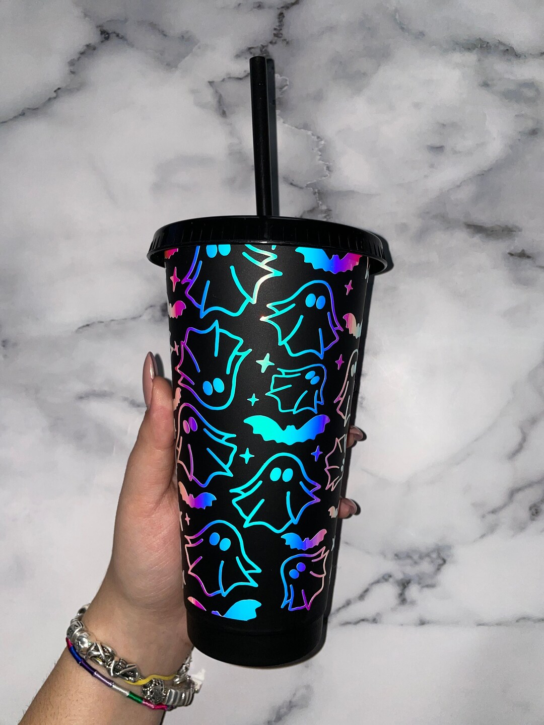 Halloween Cold Cup, Personalised Cold Cup With Straw, Fall Cold Cup