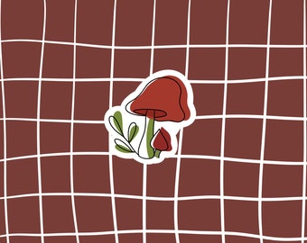 Sticker champignon mignon | Agenda bohème, sticker pour ordinateur portable